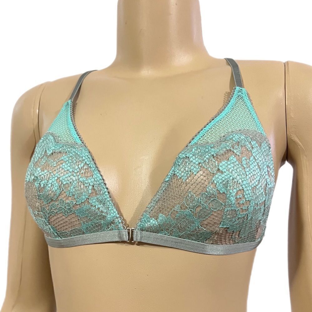 Victoria’s Secret Dream Angels Sexy Sheer Lace Unlined Triangle Bralette Green S